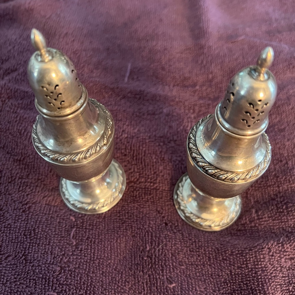 Roger Silver Salt and Pepper Shakers